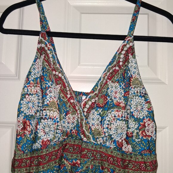 Boho Floral Maxi Dress – Made in India – Art Silk Blend – Size M/L (Adjustable F - Picture 3 of 5